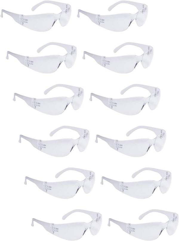 ROAR Men's Flexible Safety Glasses, Clear, 12 Pairs Per Box, ANSI Z87+ Certified, Impact Resistant