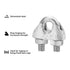 100 pcs 1/8" M3 Wire Rope Clip Cable Clamps, Galvanized Steel U-Bolt Saddle Fasteners for Ropes