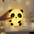 Dimmable Colorful Life Panda Silicone Night Light for Kids Tap Control Rechargeable Soft Lamp, Portable Bedside Light