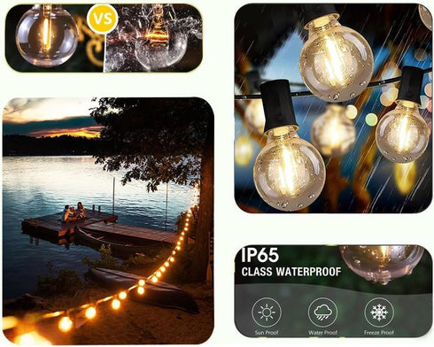 Lampat 50 Bulb 50Ft G40 Bulbs-UL Commercial String Lights, LED Lights Globe String Lights with Listd for Indoor/Outdoor