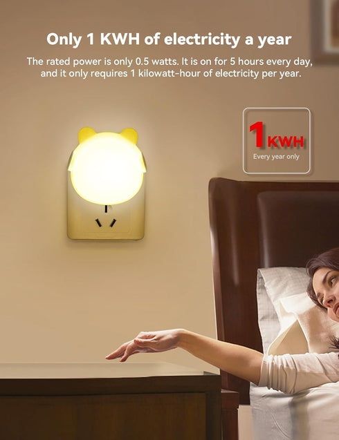 Lurinenna 2-Pack Night Lights Plug into Wall Auto Dusk to Dawn Sensor LED Lights, Cute Nightlight for Girls Bedroom