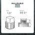 HNQM1000 1 Inch Galvanized Malleable Iron Plug with Square Head