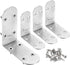 HARFINGTON 4pcs L-Shaped Corner Bracket 3.3" x 3.3" x 1.5" Stainless Steel