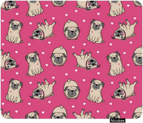 Cute Pug Dog Gaming Mouse Pad - Non-Slip Rubber Mouse Pad for Computers, Personalized for Home Office