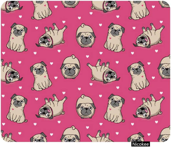Cute Pug Dog Gaming Mouse Pad - Non-Slip Rubber Mouse Pad for Computers, Personalized for Home Office