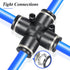 TAILONZ PNEUMATIC Pack of 5 4 Way 1/4 Inch OD Straight Push Fittings Plastic Quick Release Connectors Air Line Fittings