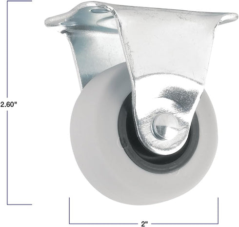 TPR Rubber Caster Wheel, 2-Inch, 90 lb Load Capacity, Non-Marking for Institutional Applications