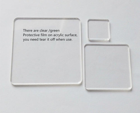20PCS Blank Clear Acrylic Square Material, Plexiglass Laser Cut Square Sheet with Round Corners, 1/8" Thickness