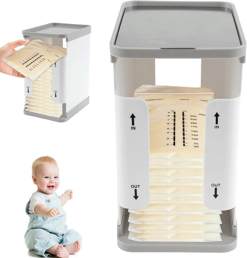 ZLHETWT 1700ml Breastmilk Freezer Organizer, Clear Freezer and Fridge Organizer Bins Reusable Breast Milk Storage Tower
