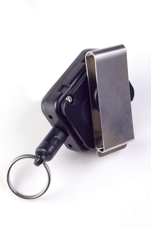 Gear Keeper Retractable Keychain for Keys & Badges - Stainless Steel Rotating Belt Clip, Holds Up to 7 Keys