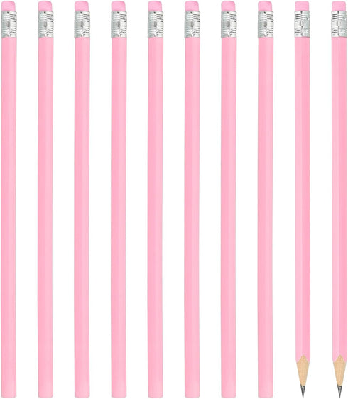 PATIKIL 24 Pack Round HB Graphite Pencils with Eraser, Cute Wood Pencils for Classroom Teacher Office Supplies, Pink