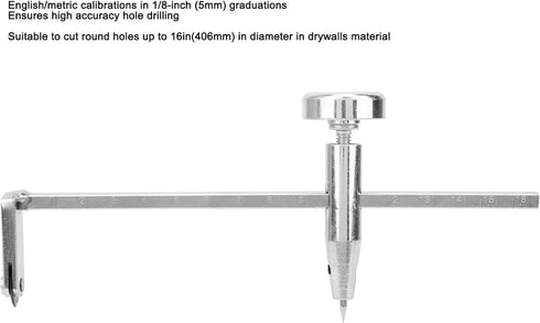 Drywall Circle Cutter, Adjustable Stainless Steel with Replaceable Cutting Blade for Round Cuts