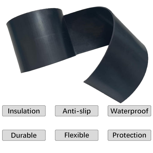 Neoprene Rubber Strips 1/8" Thick X 4" Wide X 10' Long, Wide Rubber Strip for Supports and Sound-proofing