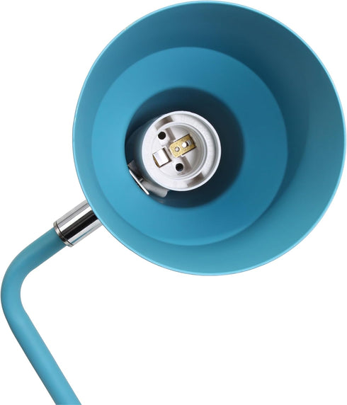 LD1078-CYN 15.2" Simple Designs Sleek Essentials Metal Cone Shade Desk Lamp with Adjustable Shade, for Office, Desk