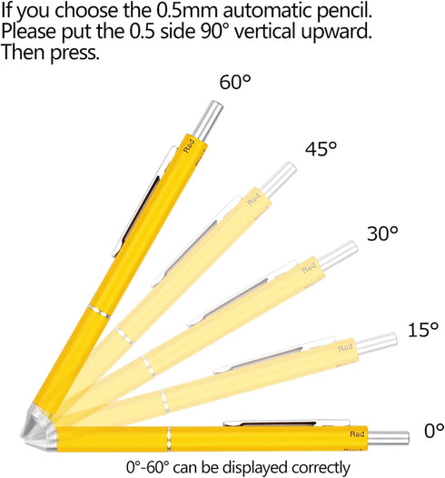 DUNBONG 4 in 1 Multicolor Pen, Metal Cased Multifunction Pen with 0.5mm Mechanical Pencil (Yellow)