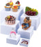 UNICRAFTALE 6Pcs White Acrylic Riser Set Buffet Display Risers Square Cake Stand