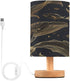 ALAZA Gold Whale Bedside Table Lamp with USB Port for Bedroom Nightstand
