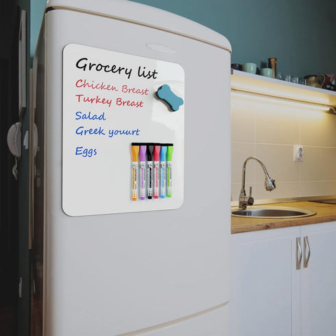 MaxGear 16 x 12 inch Magnetic Dry Erase Whiteboard for Refrigerator, Fridge Shopping List Notice Board