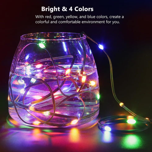 (4 Pack), 16.5ft 50 Battery Operated String Lights LED Fairy String Lights Battery Powered with Remote & Timer