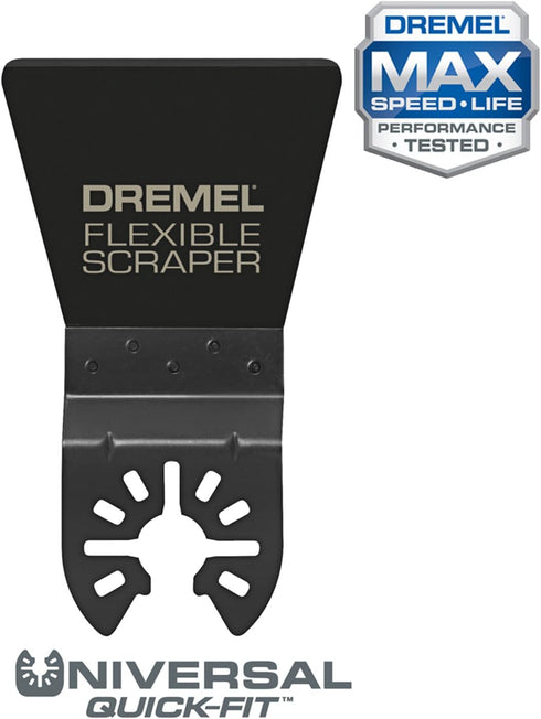 Dremel MM610 Oscillating Tool Flexible Scraper Blade, Ideal for Removal of Soft Materials - Universal Quick-Fit Interface Fits Bosch, Milwaukee, Makita, and Rockwell , Black by Dremel