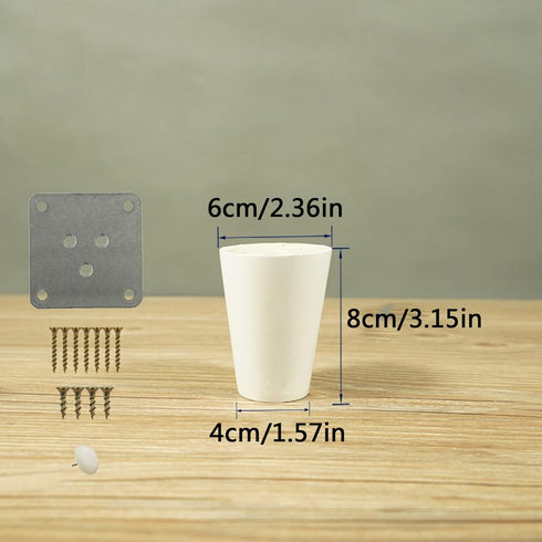 FANLIKIKI Feet,4PCS Screws(8cm/3.15in) Replacement Furniture Legs,Furniture Tapered Furniture Replacement Legs