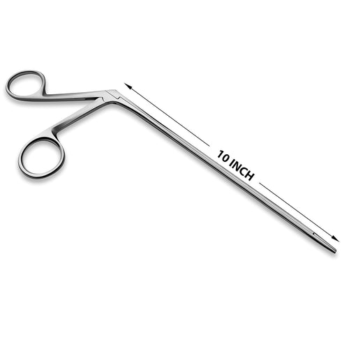 10 Inches Precise ENT Procedures with Alligator Ear Forceps - Curved Jaw Design, Non-Slip Grip Handle, Fine-Tip