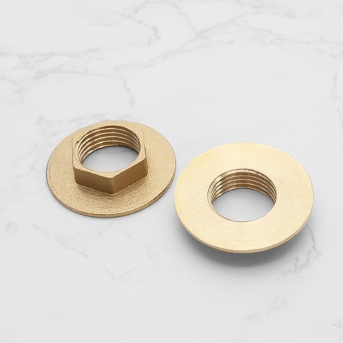 2 Sets Faucet Nut Installation Kit, 1/2 Inch Brass Lock Nuts with Gaskets for Outdoor Gardens, Washing Machines, Air
