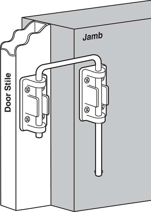 9847 2-1/8 Pack) Prime-Line U Patio Sliding Door Loop Lock Increase Home Security, Install Additional Child-Safe