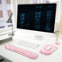 Memory Foam Ergonomic Keyboard Wrist Rest Pad and Mouse Support Set for Office Gaming, Pink Fluid