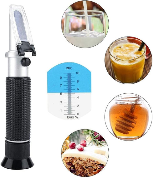 Refractometer Brewing Refractometer Syrup Refractometer Brix Refractometer Brix Meter Hydrometer Brix Digital Brix Refractometer Honey Refractometer In Wine Making, Homebrew Kit (0~10%)