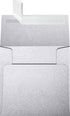 LUXPaper Square Invitation Envelopes | Peel & Press | 4" x 4" | Silver Metallic | 50 Qty