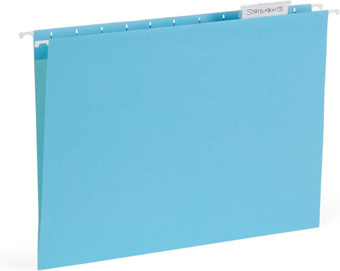Blue Summit Hanging File Folders for Organization, Letter Size, Assorted Gem Tones – 25 Pack