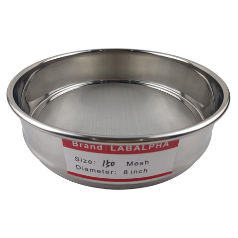 LABALPHA 150 Mesh Lab Sieves, 8'' Diameter, 304 Stainless Steel Wire Cloth, 150 Mesh Test Sieve