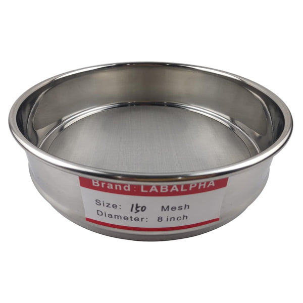 LABALPHA 150 Mesh Lab Sieves, 8'' Diameter, 304 Stainless Steel Wire Cloth, 150 Mesh Test Sieve