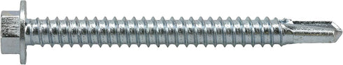 Power Pro Premium Self-Drilling Metal Screws, Zinc Plated Steel, Hex Washer Head, ¼ x 2-½ inches, Box of 22