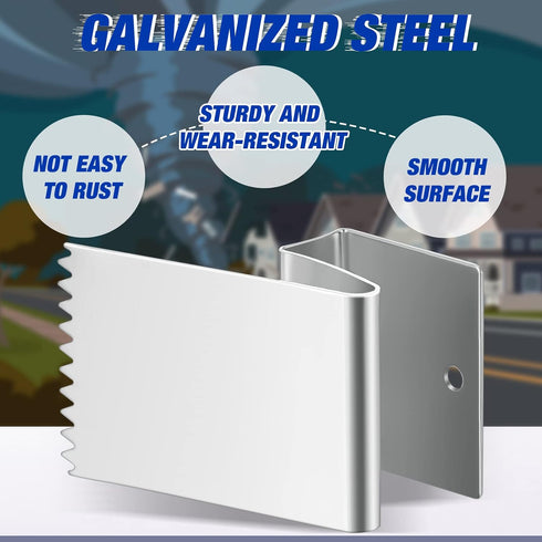 1/2 Inch Silver(20 Dunzy Universal Hurricane Shutters for Windows Exterior, Window Clips, Hurricane Clips for Brick