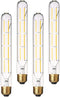Dimmable T10 Edison LED Long Tubular Bulb, 8W Vintage Filament, 4000K Daylight White, E26 Base, 4 Pack