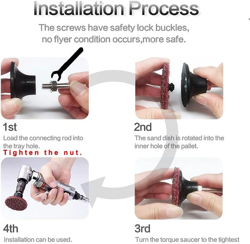 9 Pack 2 Inch Drill Sanding Attachment Variety Kit, Quick Change Disc Pad Holder with 1/8" and 1/4" Shanks