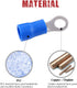 Hilitchi 100Pcs 16-14AWG Insulated Terminals Ring Electrical Wire Crimp Connectors (Blue, M4)