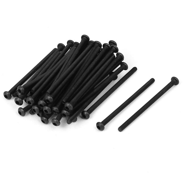uxcell M2x35mm Metal Grade 10.9 Button Head Hex Socket Cap Screw Bolt Fastener, 20pcs