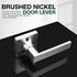 GOBEKOR 1 Pack Brushed Nickel Lever Door Handle Dummy Door Levers Square Closet Door Handles for Pantry Interior Non-Turning Door Lever by GOBEKOR