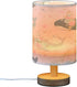 ALAZA Whale Kawaii Cute Rose Bedside Table Lamp with USB Port for Bedroom Nightstand Lamps Night Light Linen Fabric