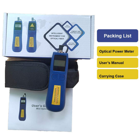 Optical Power Meter -70~+10 dBm, Fiber Light Meter for Testing 6 Calibrated Wavelengths, Lightweight 68g