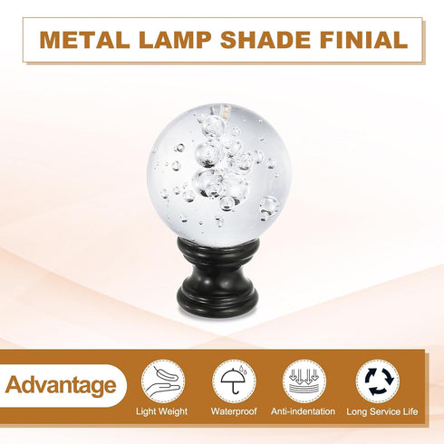 PATIKIL 1/4-27 4Pcs Lamp Finial Cap for Lampshade Harp Top, Cap Nut Screw Cap Knob Clear Bubbles Ball Shaped Crystal