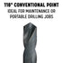 Drill America DWDRSD16.0MM 16.00mm Reduced Shank High Speed Steel Drill Bit with 1/2" Shank