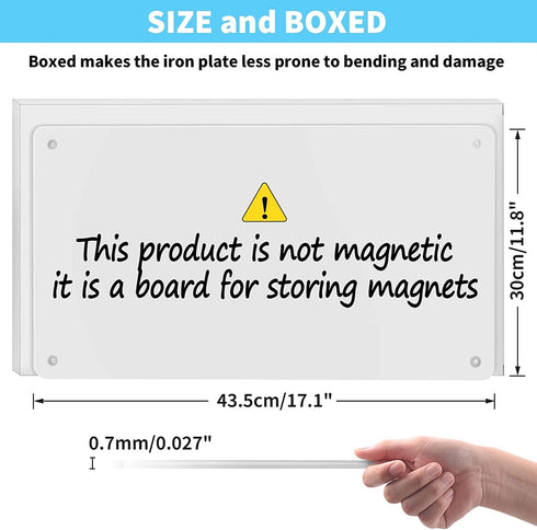 Magnetic Board,17.1" x 11.8" Magnet Display,for Magnets and Bulletin Board,Suitable for Wall, Refrigerator, Compartment, Cabinet etc,Comes with Dual Lock Tape for Easy Hanging (White) by Bonnary