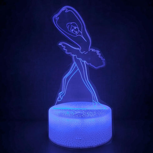 JOCHUI 3D 16 Ballerina Night Light, Ballet Girl Illusion Table Lamp with Colors Remote Control Touch Lamp LED USB Night