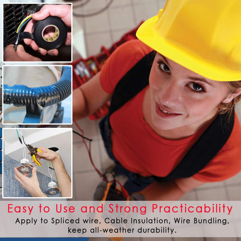 White Electrical Tape, 66 feet x 3/4 inch, Waterproof, Flame Retardant, Strong Adhesive, 600V