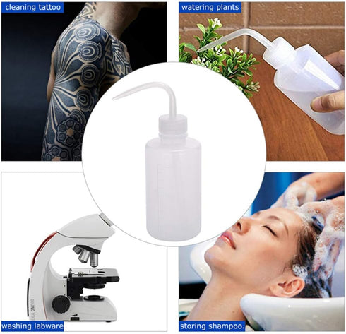 Yuelong 2Pcs Plastic Squeeze Bottle, 250ml Safety Wash Bottle with Scale Labels for Medical Use