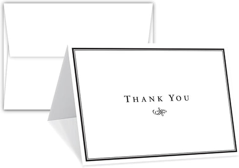 Thank You Cards For Small Business, Bulk Set of 25, 5x7" Folding
